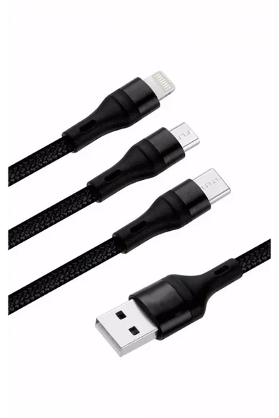 Galaxy S21 Uyumlu Ultra Şarj Kablosu 3in1