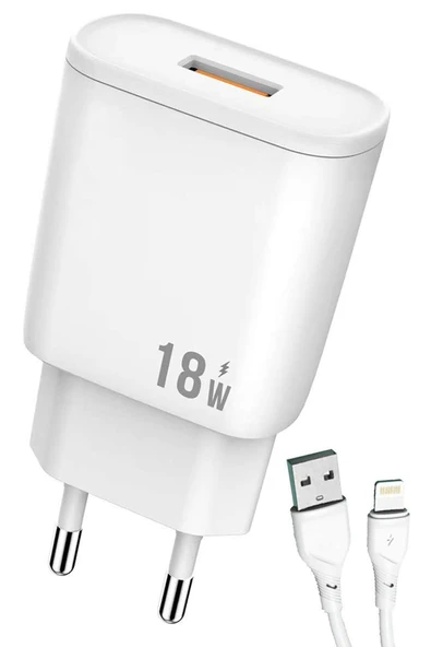 Apple İphone X - XS Şarj Kablosu Lightning 3.0A Qualcomm Hızlı Şarj - GR-A7L ürün görseli 1