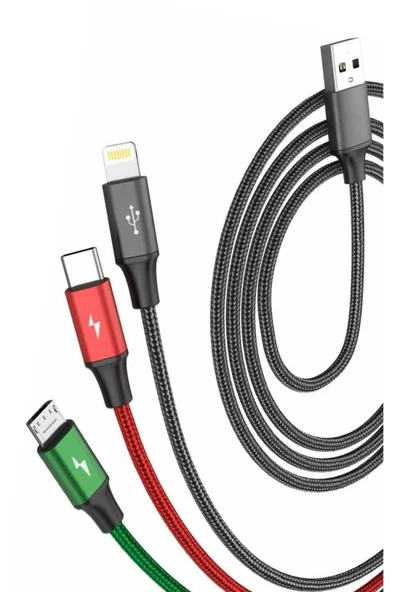 General Mobile Uyumlu GM 22 Pro Şarj Kablosu 3in1 ürün görseli 1