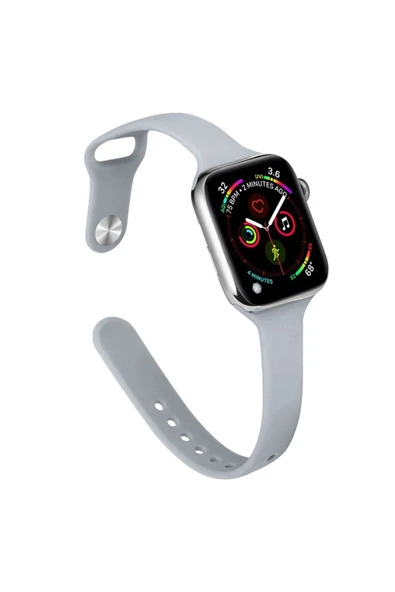 Apple Watch 41 mm Silikon Kordon Watch 2/3/4/5/6/7/8/se Uyumlu Ultra Azn-Klasik