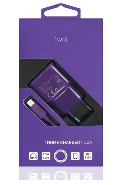 Xiaomi Redmi Note 8 Pro Uyumlu Şarj Aleti Type C Şarj 2.2a -- Sbzr-mor - 2