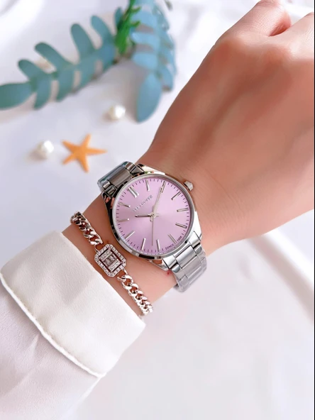 Lee Cooper Elite Seri Çelik Kordonlu 3 Atm Suya Dayanıklı Kadın Kol Saati BLC08011.380 - Resim 2