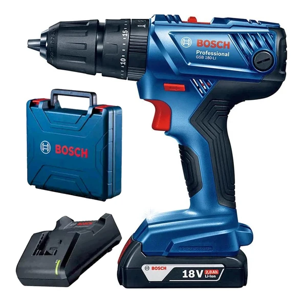 Bosch Professional Gsb 180-li Akülü Darbeli Delme Vidalama Makinesi 2a Tek Akülü