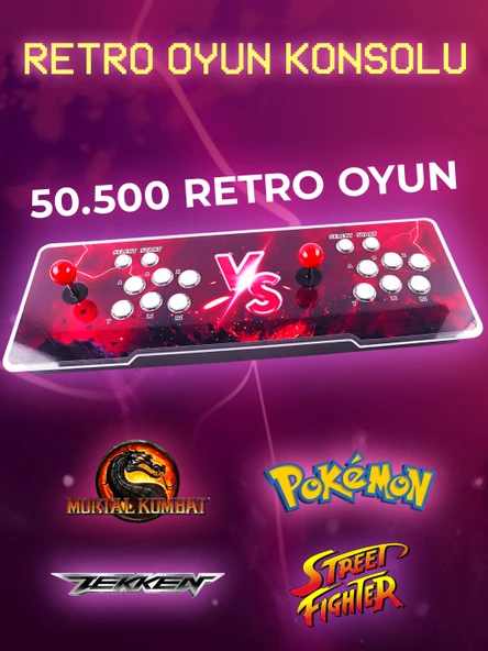 habl 2025 RETRO ARCADE OYUN KONSOLU 50500 OYUNLU SÜPER BOX