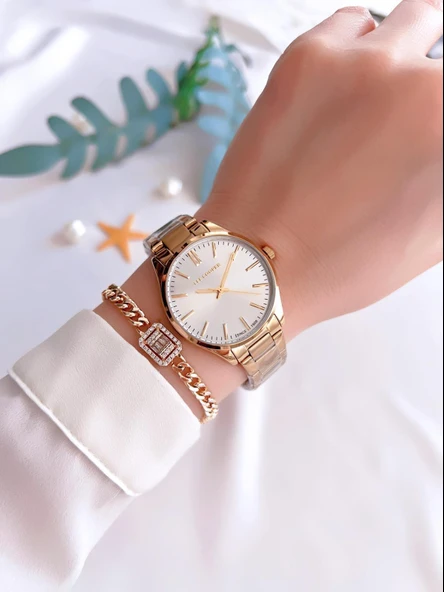 Lee Cooper Elite Seri Çelik Kordonlu 3 Atm Suya Dayanıklı Kadın Kol Saati BLC08011.130 - Resim 2