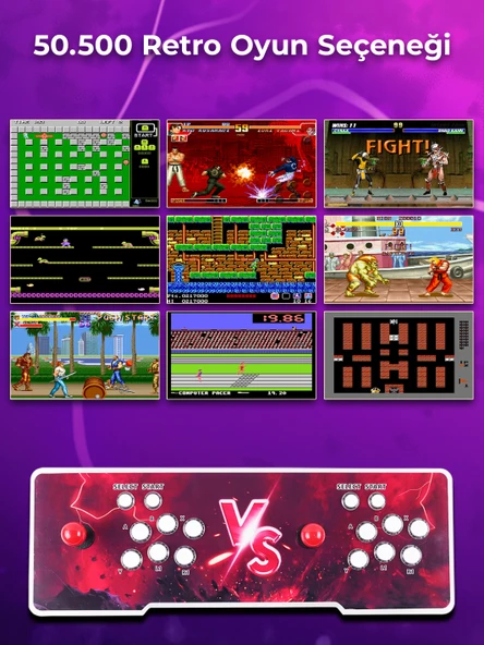 habl 2025 RETRO ARCADE OYUN KONSOLU 50500 OYUNLU SÜPER BOX - 5
