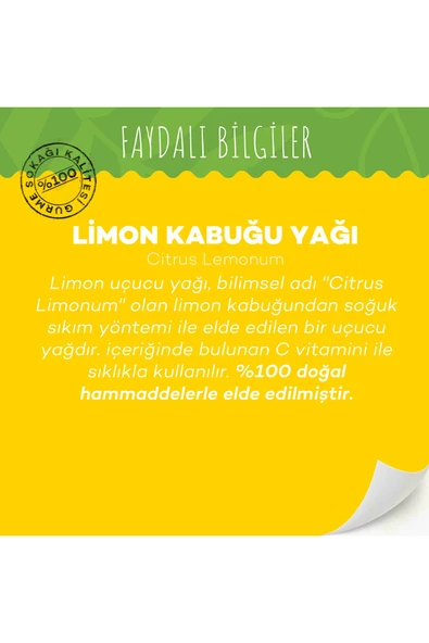 GURME SOKAĞI Limon Kabuğu Yağı 10 ml - 3