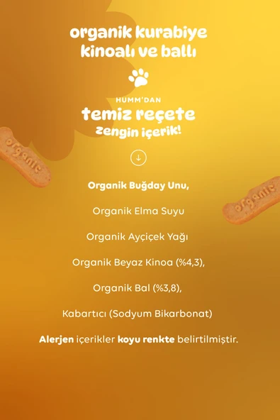 Humm Organic Organik Ballı Kinoalı Kurabiye 55g X 6 Adet - 4