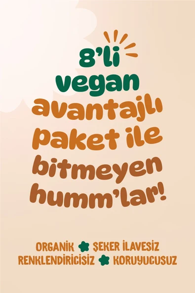 Humm Organic Organik Tatlı Kurabiye Atıştırmalık Paketi - 8 Adet (4 ÇEŞİT) - 2