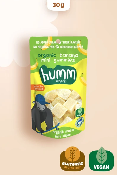 Humm Organic Organik Glutensiz Vegan Muzlu Mini Küpler - 30g