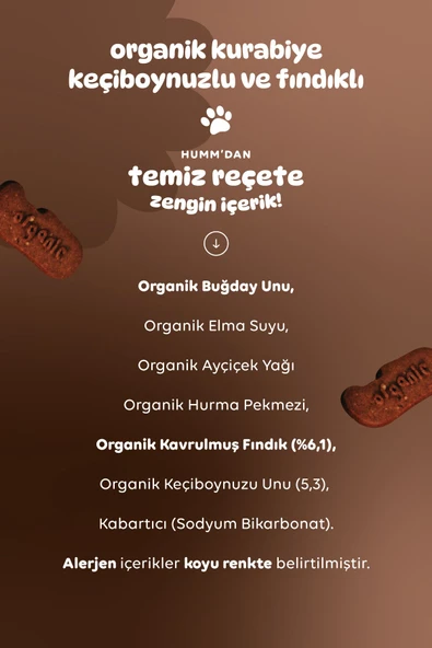 Humm Organic Keçiboynuzlu Fındıklı Kurabiye 55 Gr - 4