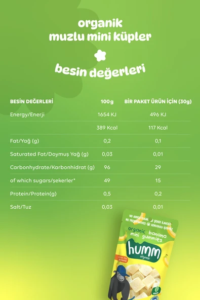 Humm Organic Organik Glutensiz Vegan Muzlu Mini Küpler 30g X 3 Adet - 5