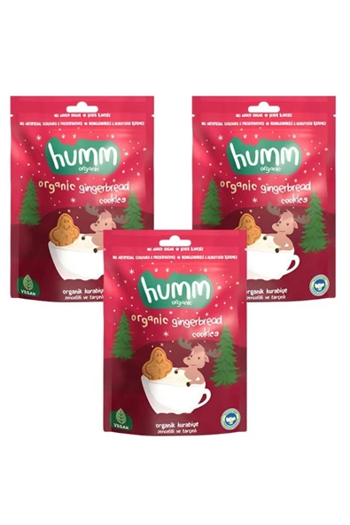 Humm Organic Organik Tarçınlı Zencefilli Kurabiye 3 X 55 Gr