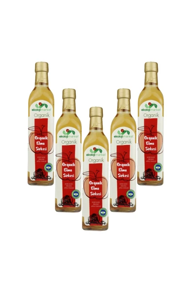 Ekoloji Market Organik Elma Sirkesi 500 Ml - 5'li Paket