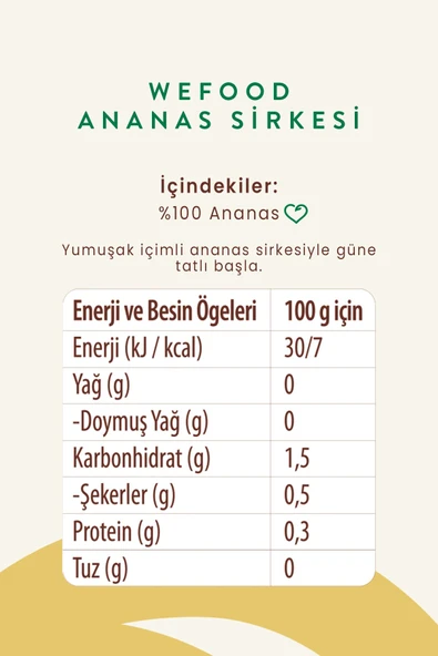 Wefood Ananas Sirkesi 500 ml (Doğal Fermantasyon) - 3