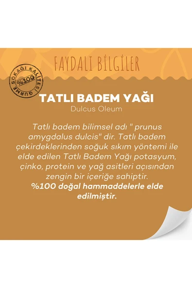 GURME SOKAĞI Tatlı Badem Yağı 50 ml - 3