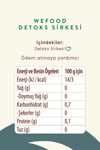 Wefood Detoks Sirkesi 250 ml (Doğal Fermantasyon) - Resim 3