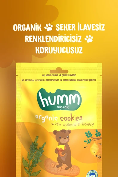 Humm Organic Organik Ballı Ve Kinoalı Kurabiye - 55g - 2