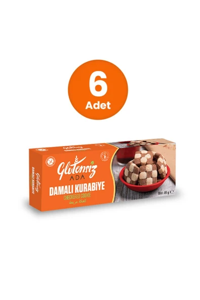 Glutensiz Ada Glutensiz Damalı Kurabiye 81 GR (6 ADET)