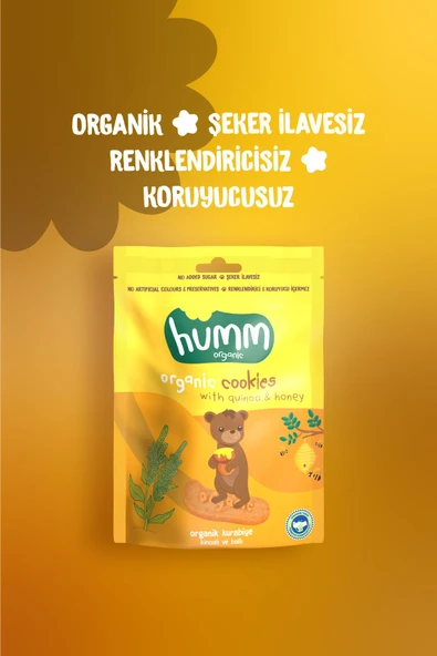 Humm Organic Organik Ballı Kinoalı Kurabiye 55g X 6 Adet - 2