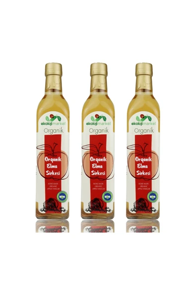 Ekoloji Market Organik Elma Sirkesi 500 Ml - 3'lü Paket