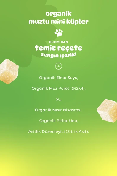 Humm Organic Organik Glutensiz Vegan Muzlu Mini Küpler - 30g - 4