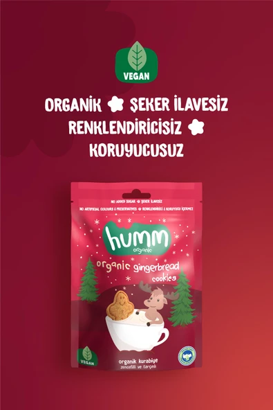 Humm Organic Organik Tarçınlı Zencefilli Kurabiye 6 X 55 gr - 2