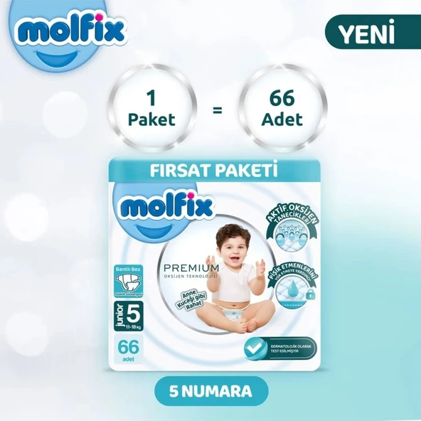 Molfix Premium Bebek Bezi Ultra Fırsat Paketi 5 Beden 11-18 Kg 66 Adet - 4