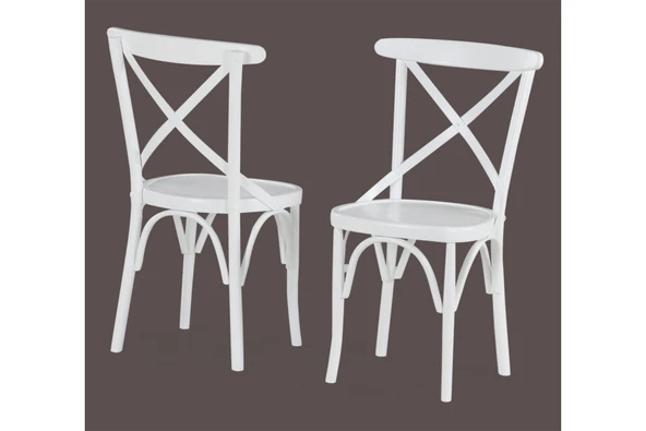Ada Lükens Masa Ve Çarpı Çıtalı Tonet Sandalye Takımı, Ekru, 125X80 - 4