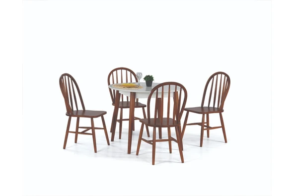 Siena Sabit Masa Ve Amerikan Sandalye Takımı, Ceviz, 90X90 - 2
