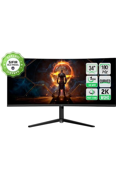 GamePower WQ34 34'' 1ms 180Hz Curved 2k Uwqhd 3440*1440 Gaming Monitör