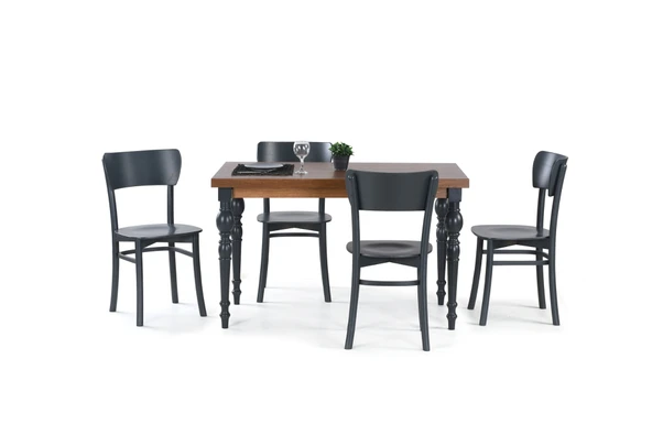 Damla Sabit Masa Ve Kapalı Kelebek Sandalye Takımı, Antrasit, 125X80 - 2