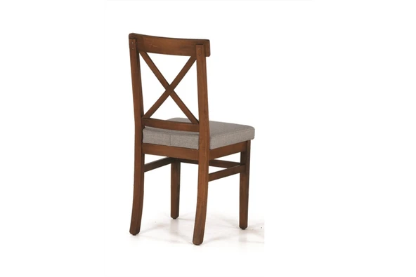 Siena Sabit Masa Ve Çapraz Döşemeli Sandalye Takımı, Beyaz Ceviz, 90X90 - 6