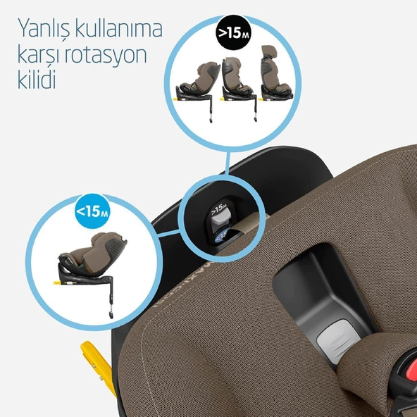 Maxi-Cosi Emerald 360 Pro I-Size Dünyanın İlk Kızaklı, Araç Dışına Çıkabilen İsofix'li 360 Dönebilir Yatabilir 0-36 kg Bebek Oto Koltuğu Authentic Truffle - 7
