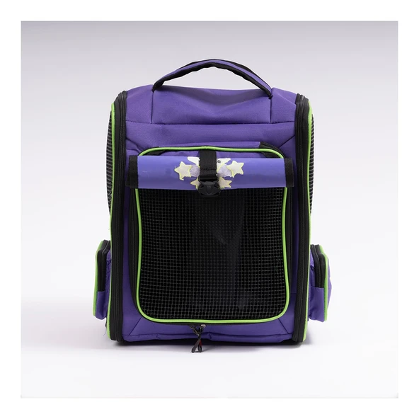 Brave Paws Kedi ve Köpek Taşıma Çantası Açılabilir Fileli Katlanabilir Yıkanabilir Plastik Fileli (MOR) - 3