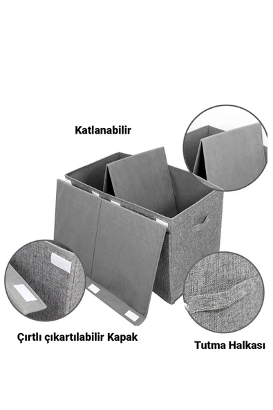 RevuBaby Büyük Oyuncak Kutusu Oyuncak Saklama Kutusu Eşya Toplama Sepeti Organizer  puzzle Sandığı - 3