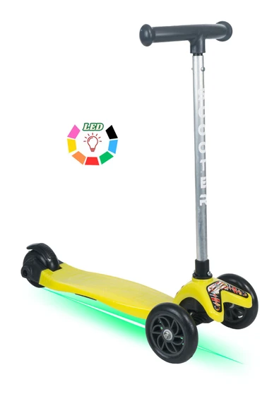 TOİS ColorWase Led Işıklı 4 Kademe(50-65 cm) Ayarlanabilir 3 Tekerlekli Scooter