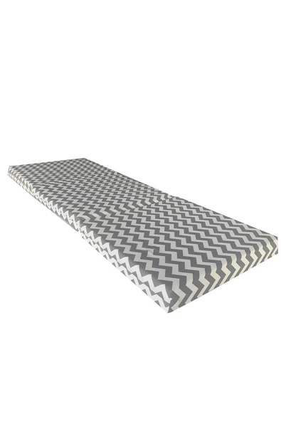 RevuBaby Katlanır Yer Yatağı Ve Tek Kişilik Sünger Katlanır Minder Yatak 6 CM Kalınlık Yer Şiltesi Gri Zigzag - 2