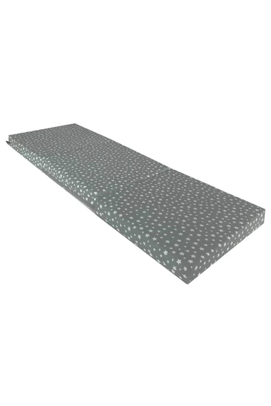 RevuBaby Katlanır Yer Yatağı Ve Tek Kişilik Sünger Katlanır Minder Yatak 6 CM Kalınlık Yer Şiltesi Gri Yıldız - Resim 2