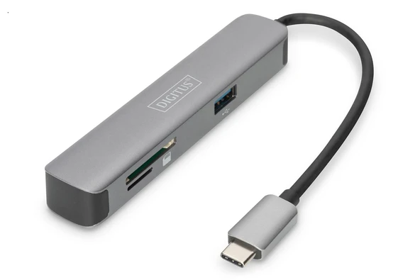 Digitus DA-70891 USB Tip C 5Port (USB-C™ Dock, 5 Port)x USB 3.0 port 2 x Kart okuyucu (SD-Mic