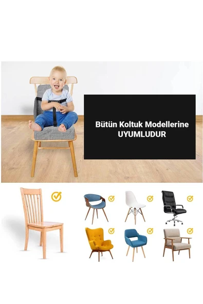 RevuBaby Bağlama Kemerli Mama Sandalyesi Sandalye Yükseltici Minder - 5