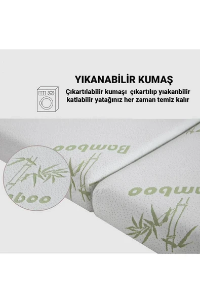 RevuBaby Bambu Katlanır Yatak, Yer Yatağı, Misafir Yatağı, Kamp Yatağı   Sünger Katlanan  Yatak 10CM Kalınlık - 2