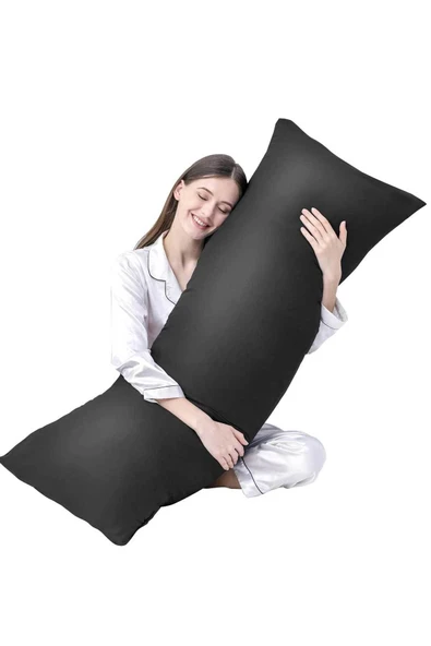 RevuBaby Uzun YastıkYetişkinler İçin Yumuşak Uzun Yatak Yastığı Çift Kılıflı Elyaf Dolgulu  140x45 CM