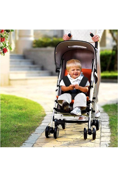 RevuBaby Bebek Arabası Kemer Pedi SETİ Baston Puset Cavin Çocuk Arabası Omuz Yumuşatıcı 3LÜ SET GRİ YILDIZ - 4