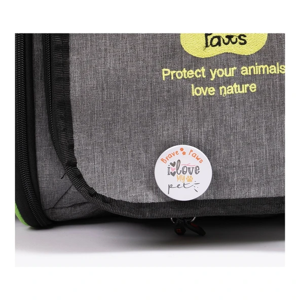Brave Paws Kedi ve Köpek Taşıma Çantası Açılabilir Fileli Katlanabilir Yıkanabilir Plastik Fileli (MOR) - 7