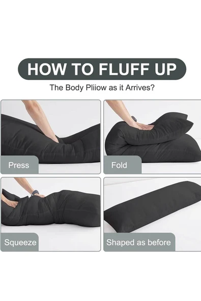 RevuBaby Uzun YastıkYetişkinler İçin Yumuşak Uzun Yatak Yastığı Çift Kılıflı Elyaf Dolgulu 140x45 CM - 2