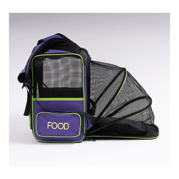 Brave Paws Kedi ve Köpek Taşıma Çantası Açılabilir Fileli Katlanabilir Yıkanabilir Plastik Fileli (MOR) - 2