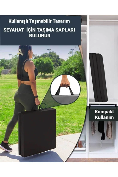 RevuBaby Üç Katlı Katlanabilir Kalın Spor  Egzersiz Matı Temel Egzersiz Minderi  Pilates Minderi 4CM Kalınlık - 4