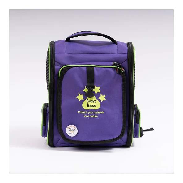 Brave Paws Kedi ve Köpek Taşıma Çantası Açılabilir Fileli Katlanabilir Yıkanabilir Plastik Fileli (MOR) - 4