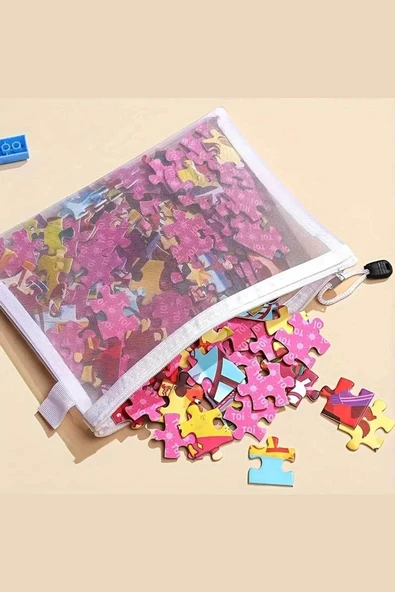 RevuBaby Fermuarlı File Saklama Çantası  Puzzle  Çantası Organizatör Torbası Oyuncak Çantası Sepeti 1 ADET